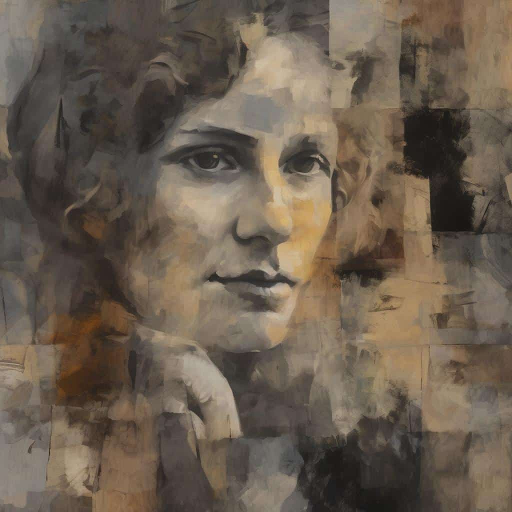 Ομορφιά ανθρώπου σε πίνακα τέχνης με στοιχεία φύσης.